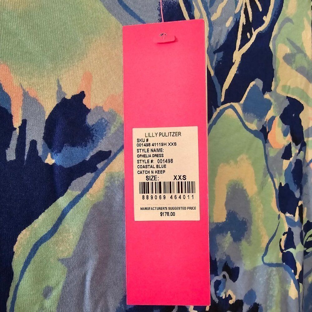 Lilly Pulitzer Women Blue Floral Bell Sleeves Catch And Keep Mini Dress Size XXS - Picture 7 of 11